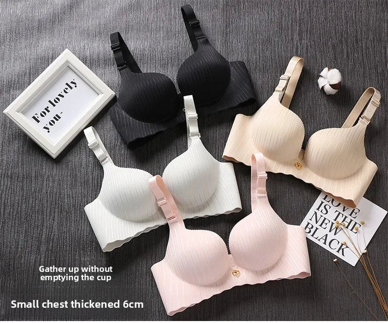 Bravellea Dual-Density Push-Up Bra - 6CM Lower Padded Wireless for Small Bust