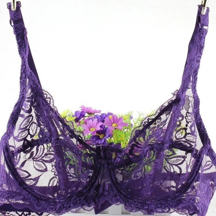 Bravellea Sexy Lace Flower Bra - Transparent Push-Up Bralette 2 Styles
