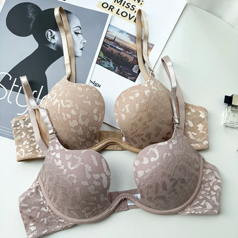 Bravellea Large Size Underwire Bra 95CD - Thin Cup Push-Up Deep U Invisible