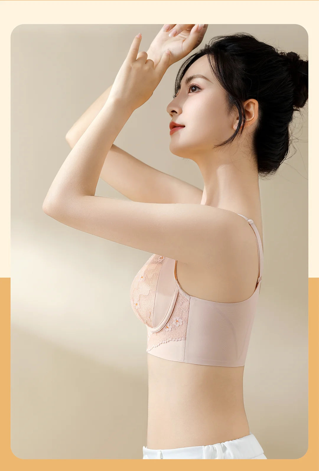 Bravellea Wireless Adjustable Lace Bra - Push-Up Anti-Sagging Sexy Lingerie