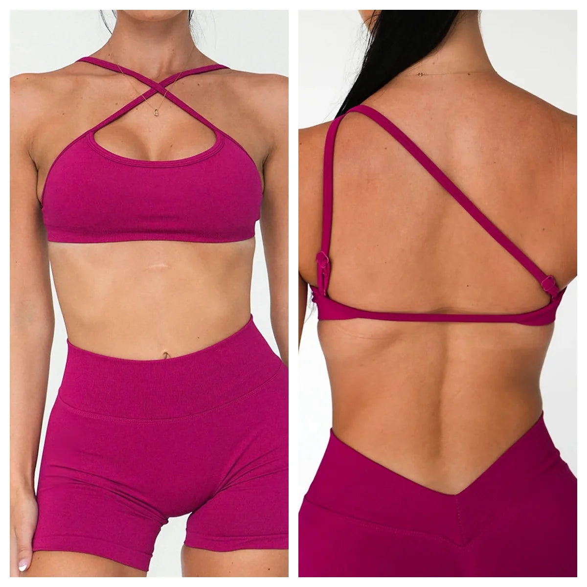 Bravellea Seamless Yoga Bra - 3-Way Convertible Strap with Removable Pads