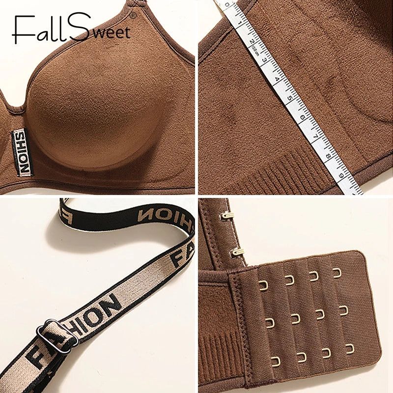 Bravellea Flannel Winter Bra - Wireless Thick Warm Push-Up Bralette