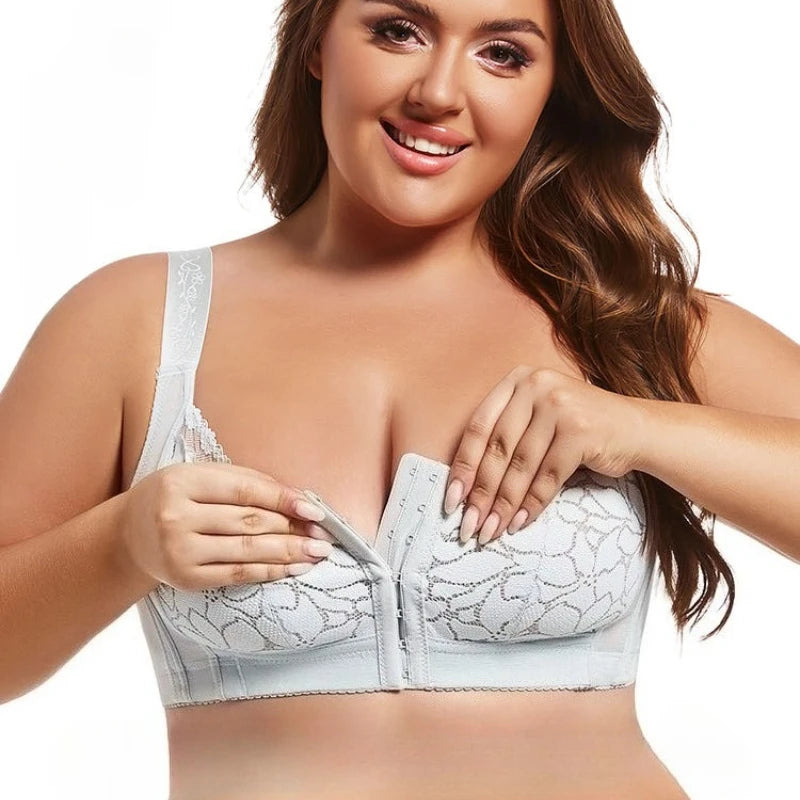 Bravellea Front Buckle Wireless Bra - Plus Size Adjustable Anti-Sagging Slimming