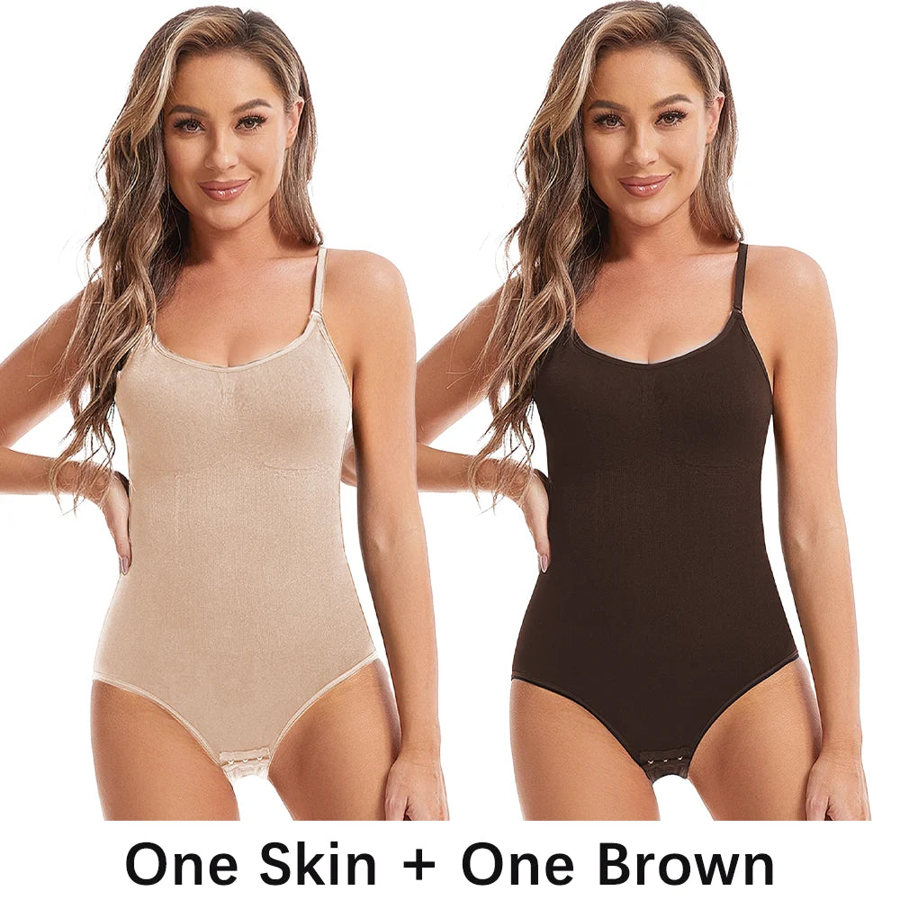 Bravellea Seamless Shapewear Bodysuit - Slimming Butt Lifter Open Crotch