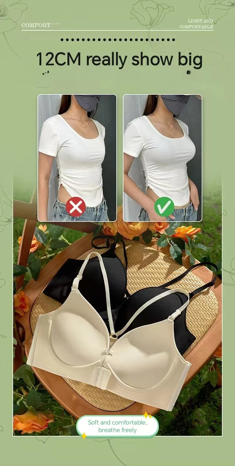 Bravellea Front Closure Push-Up Bra - 12CM Ultra Thick Padded for Small Chest