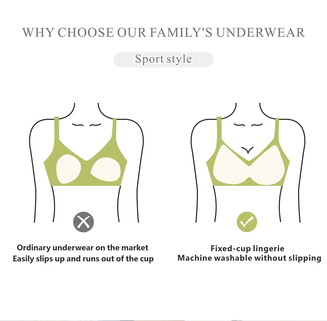Bravellea Wireless Adjustable Lace Bra - Push-Up Anti-Sagging Sexy Lingerie