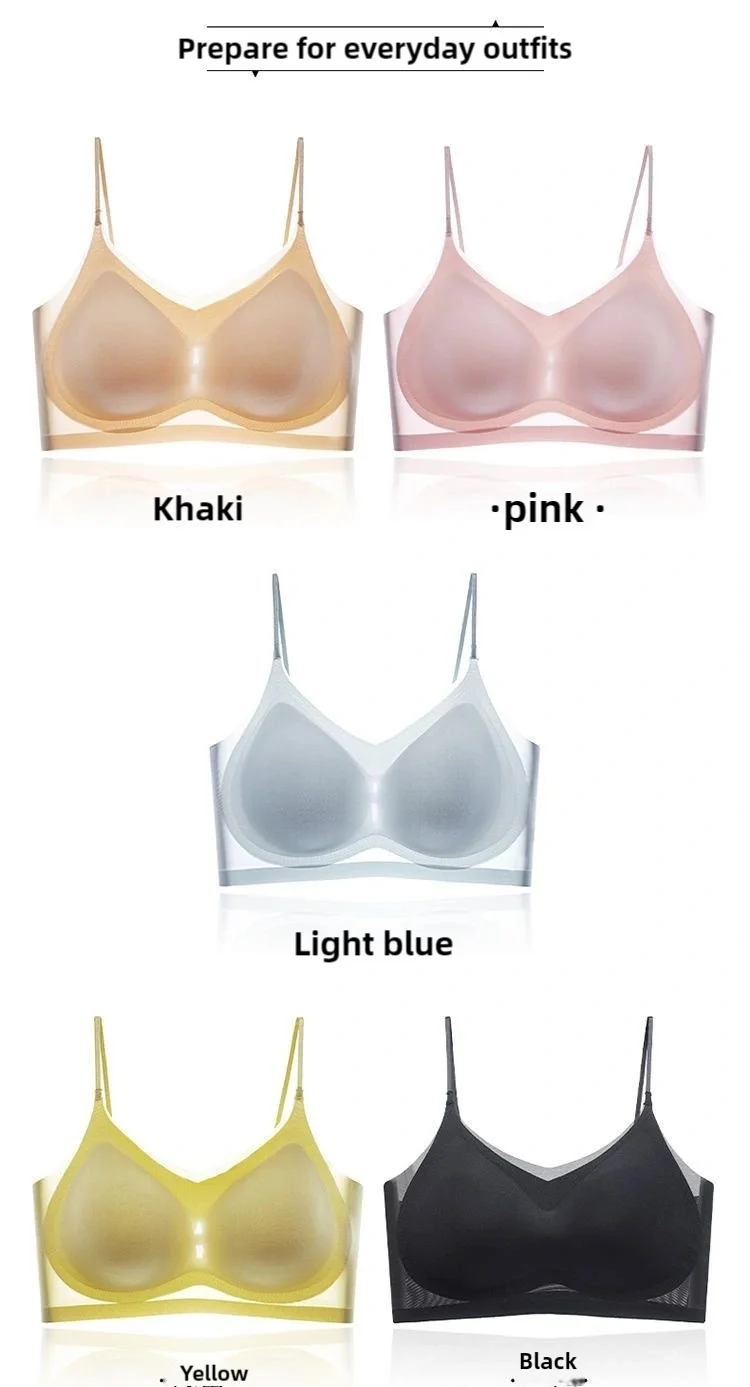 Breathable Ice Silk Bra Lingerie Women's seamless back halter vest wraps bra small breasts sexy and comfortable
