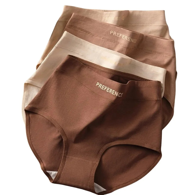 Bravellea Plus Size Cotton Panties 4-Pack - High Waist Breathable Briefs.