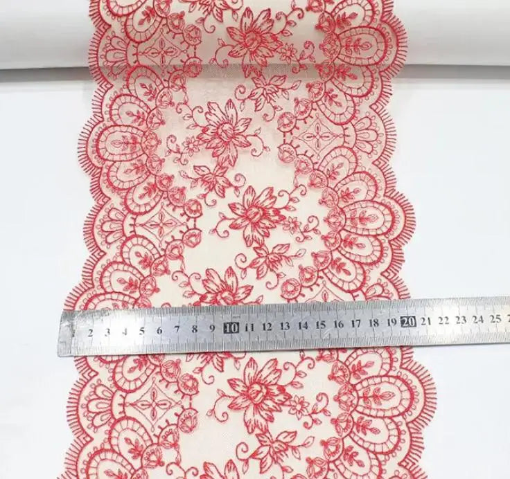 Bravellea Embroidered Tulle Trim 1 Yard - Soft Mesh Lace for Lingerie Crafts