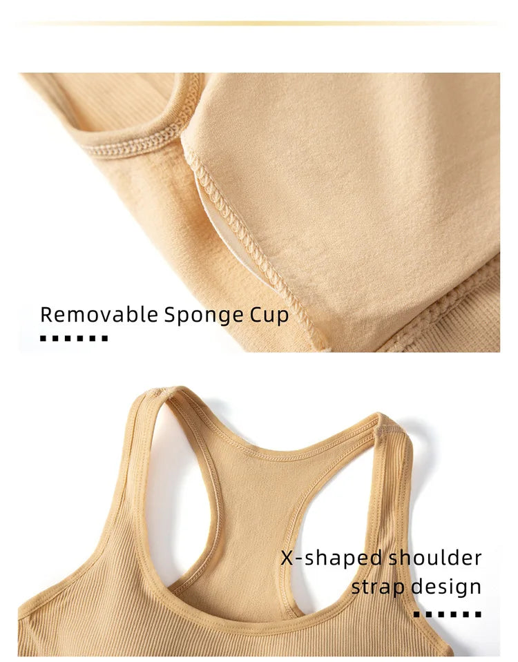 Bravellea Wireless Sports Bra & Panty Set - Seamless Crop Top Fitness Lingerie.