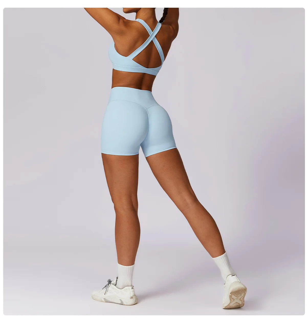Bravellea Crossed Shoulder Strap Sports Bra - Summer Yoga Running Top