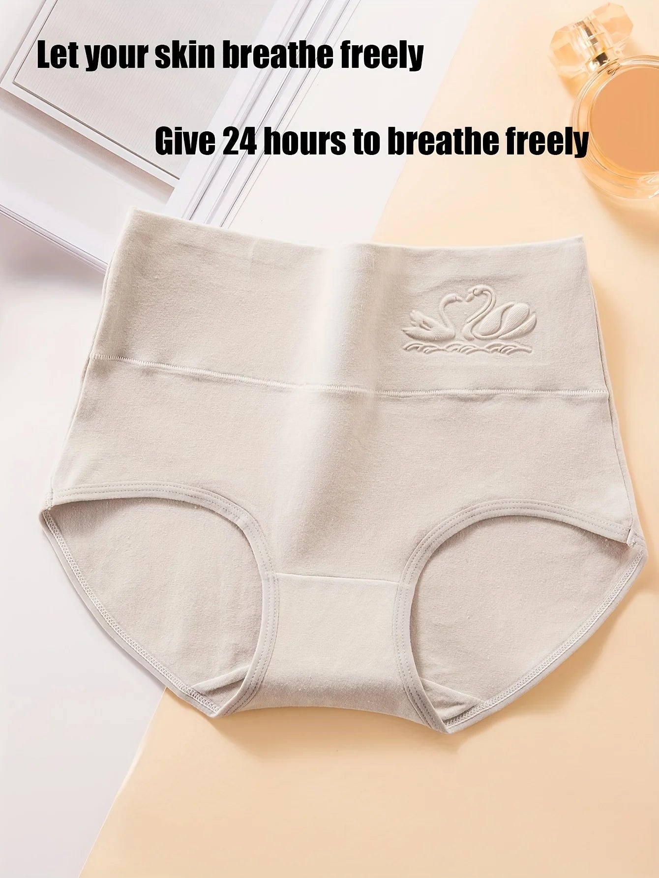 Bravellea Cotton High Waist Panties 4-Pack - Soft Breathable Tummy Control Briefs.