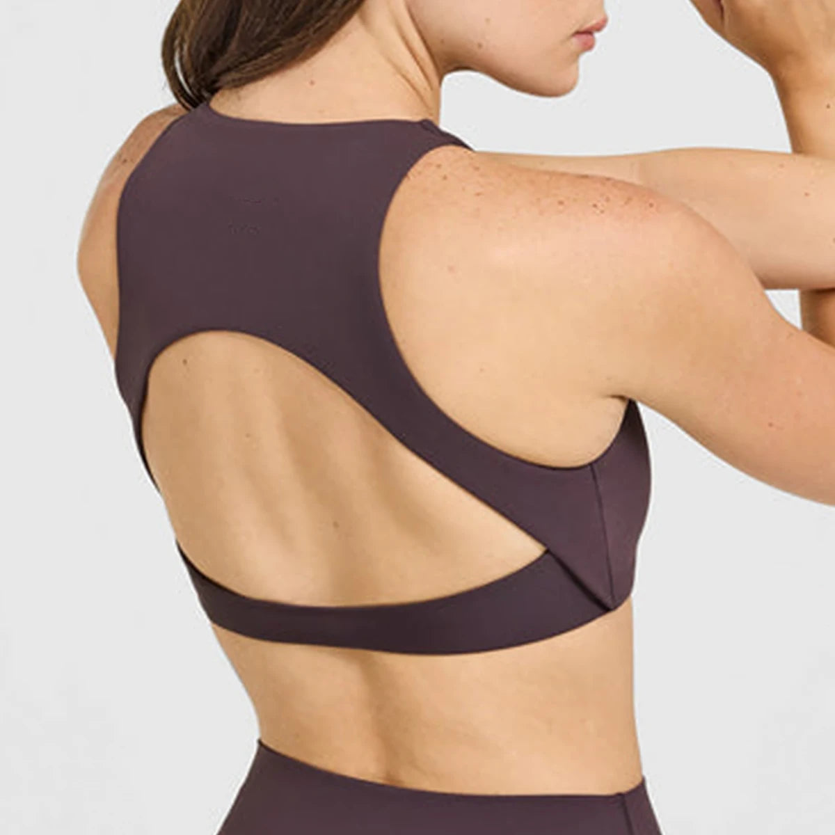 Bravellea High Neck Sports Bra & Leggings Set - Gym Top with Built-In Cups