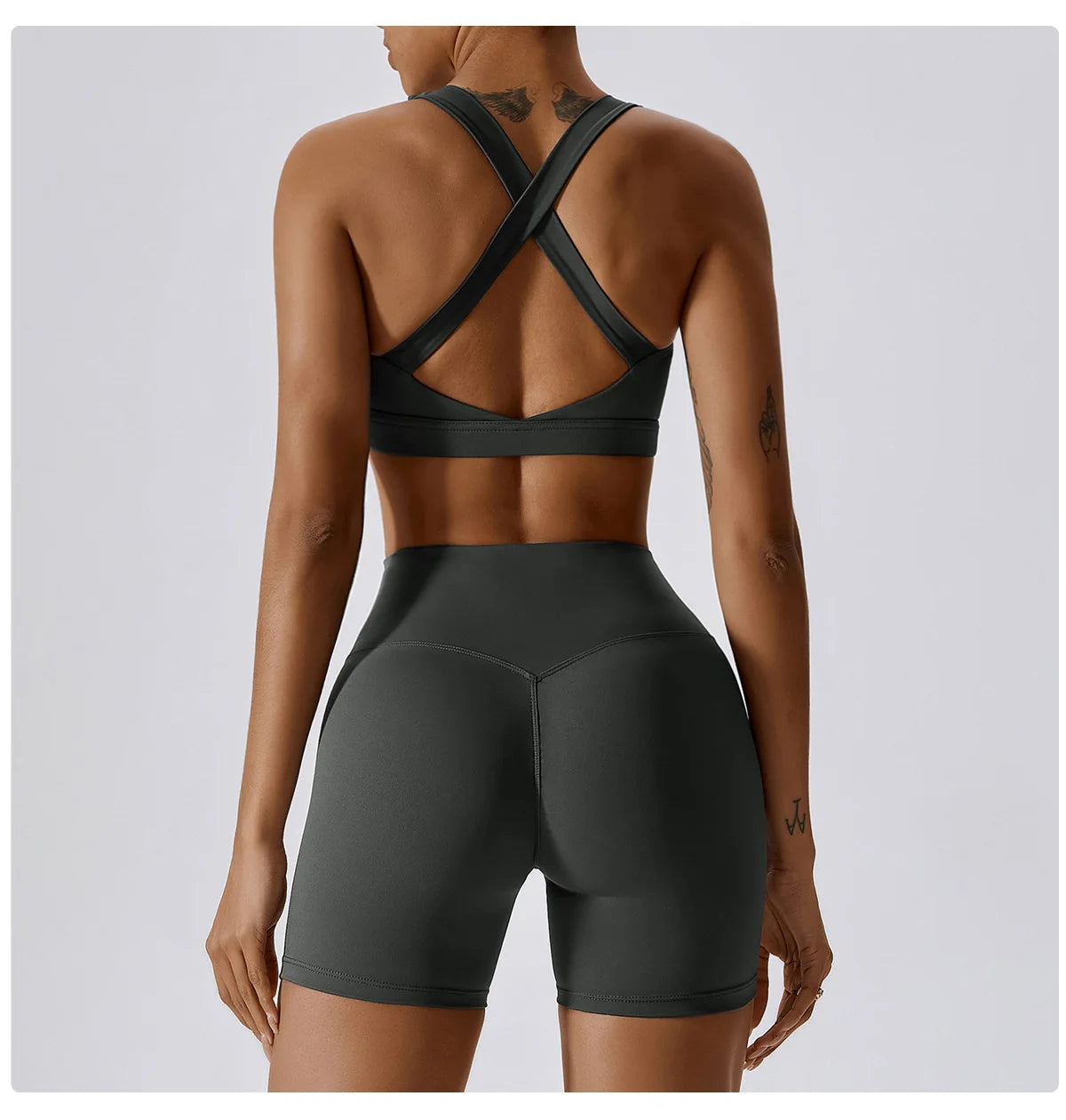 Bravellea Crossed Shoulder Strap Sports Bra - Summer Yoga Running Top