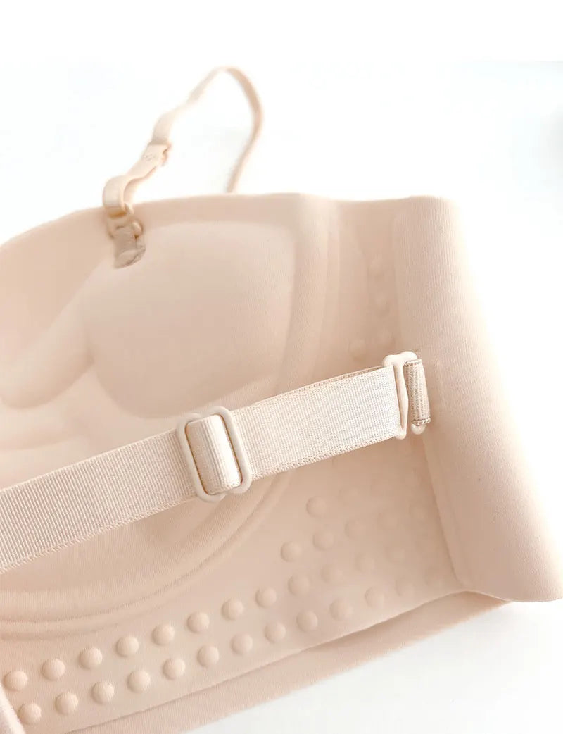 Bravellea Front Closure Push-Up Bra - Seamless Plunge Wireless Strapless