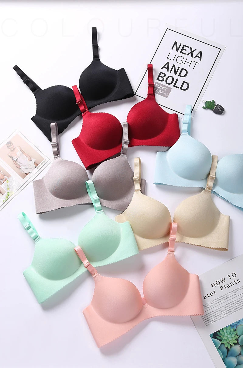 Bravellea Seamless Bra Set - Wire-Free Push-Up 3/4 Cup Adjustable Lingerie.