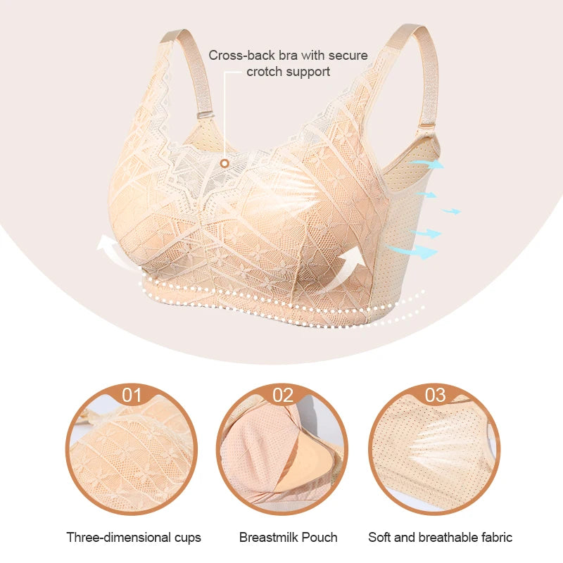 Bravellea Mastectomy Bra - Breathable Pocket with Breast Form Pads Included