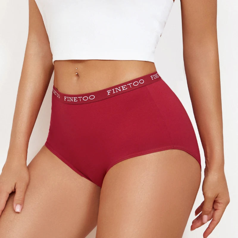 Bravellea Cotton Panties 6-Pack - Seamless High Waist Breathable Briefs Plus Size.