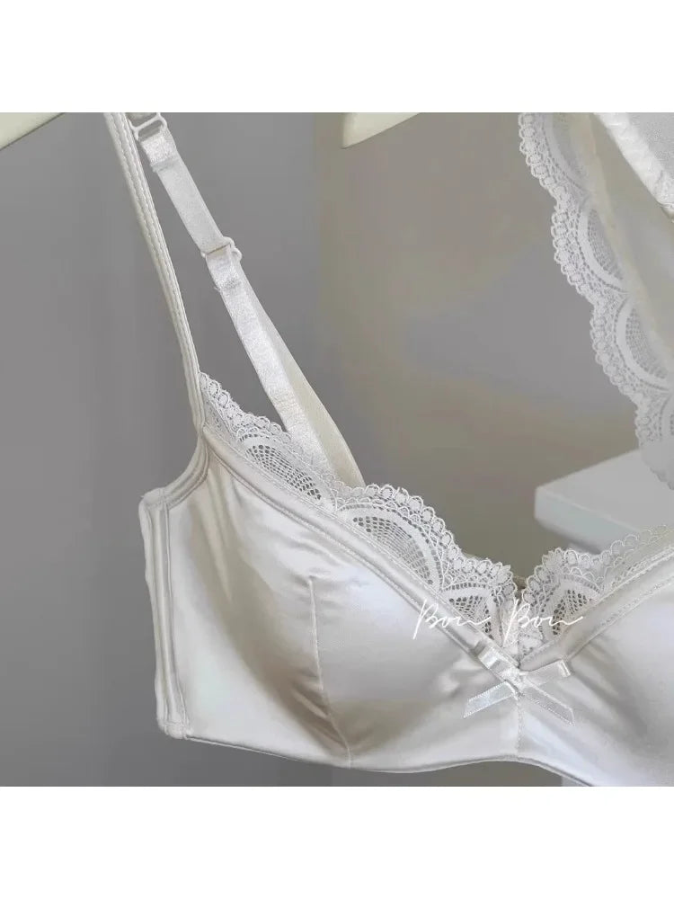 Bravellea French Luxury Silk Bra Set - Adjustable Slimming Bralette & Panty.