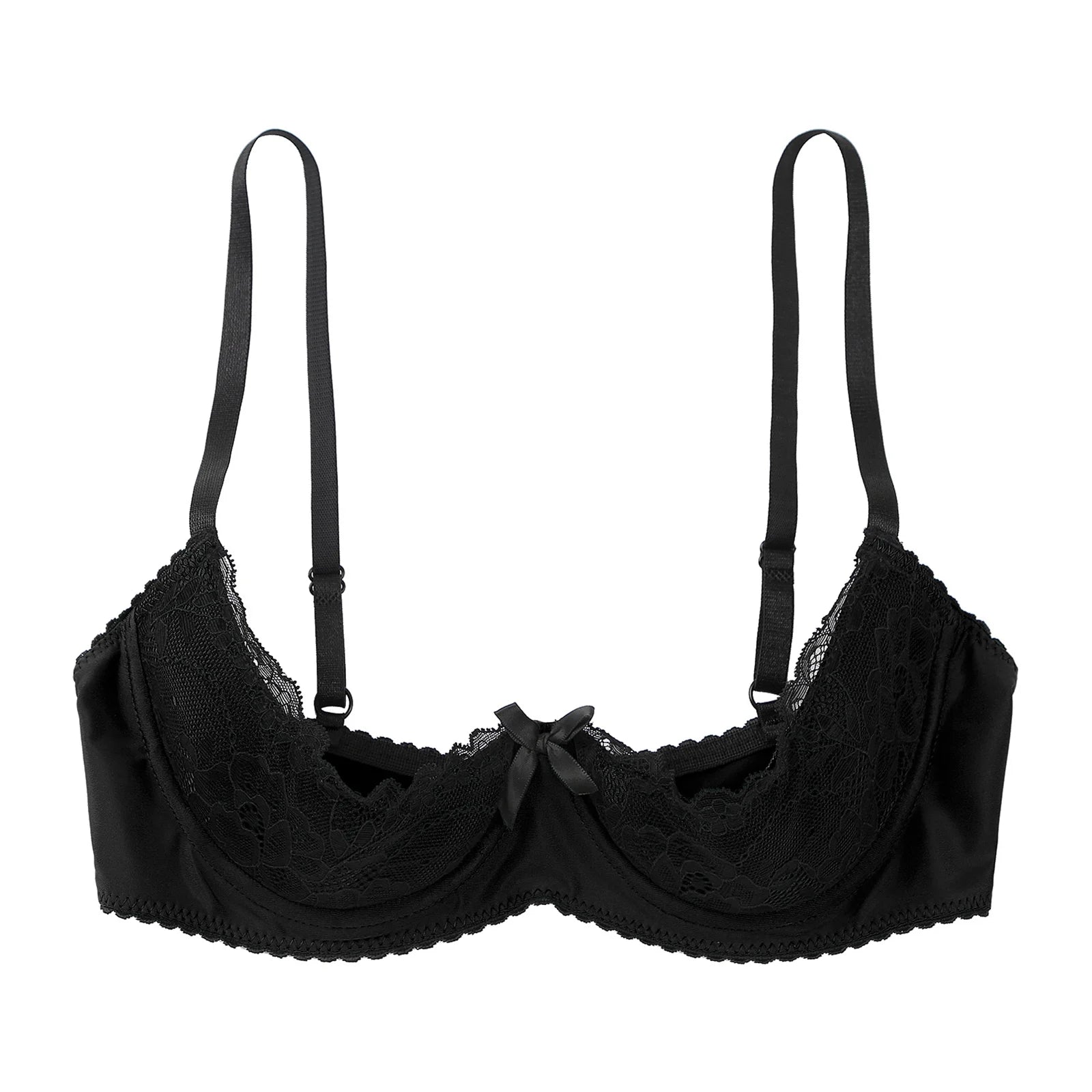 Bravellea Sexy Lace Underwire Bra - Half Cup Push-Up Floral Brassiere
