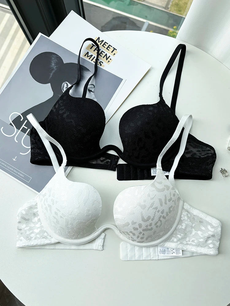 Bravellea Large Size Underwire Bra 95CD - Thin Cup Push-Up Deep U Invisible