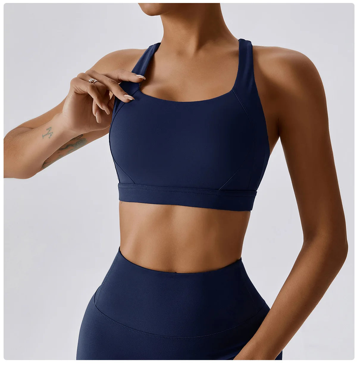 Bravellea Crossed Shoulder Strap Sports Bra - Summer Yoga Running Top