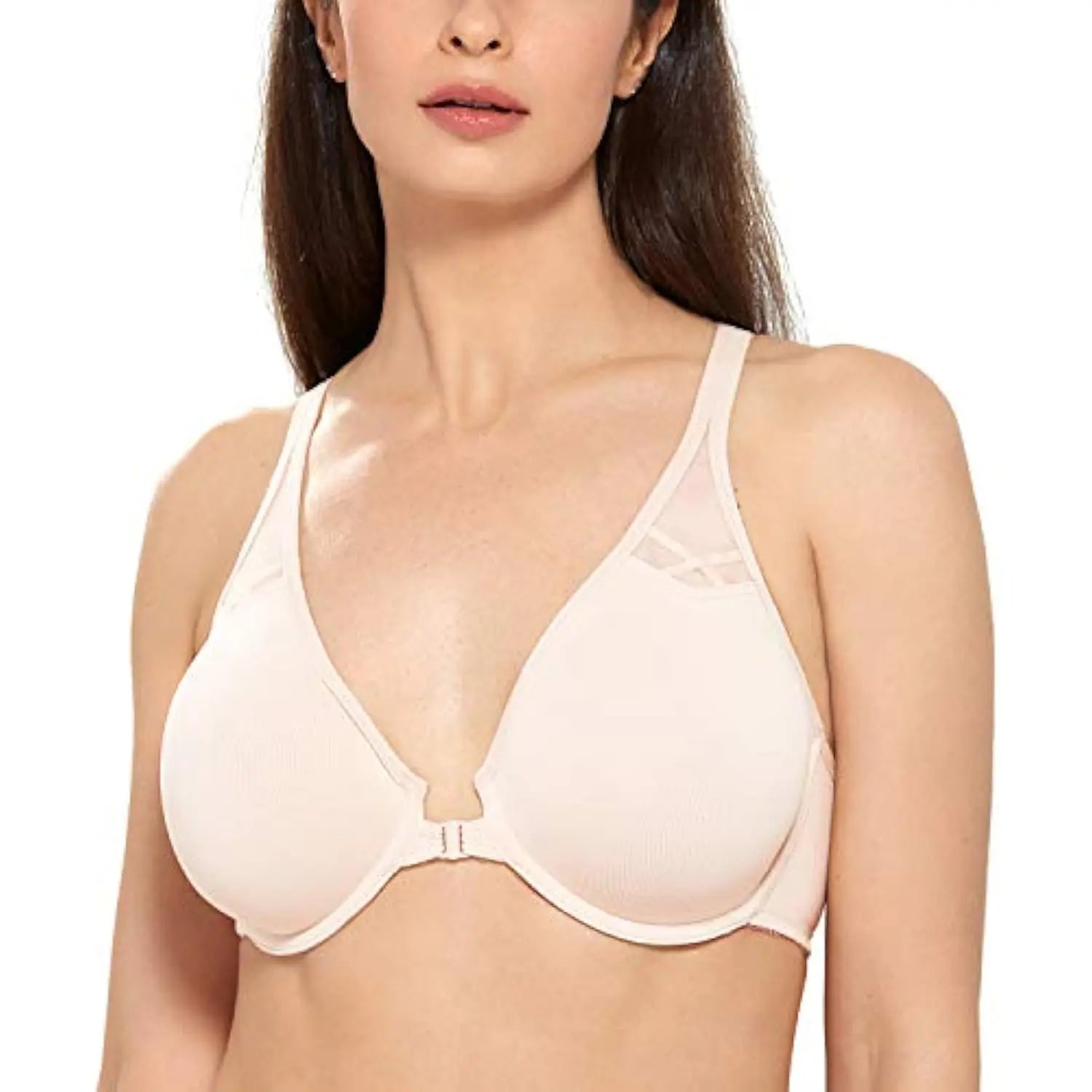 Bravellea Front Closure Racerback Bra - Plus Size Full Coverage Underwire
