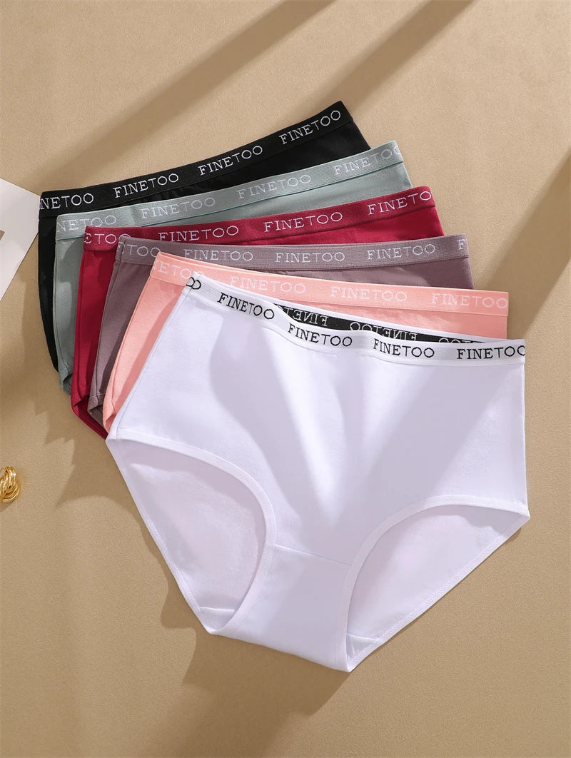 Bravellea Cotton Panties 6-Pack - Seamless High Waist Breathable Briefs Plus Size.