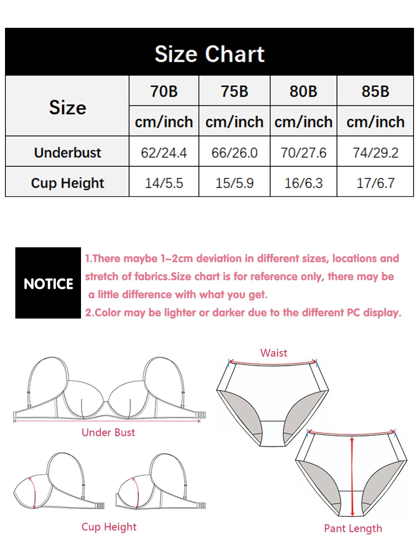 Bravellea Sexy Red Lace Push-Up Bra - Underwired Padded Adjustable Lingerie