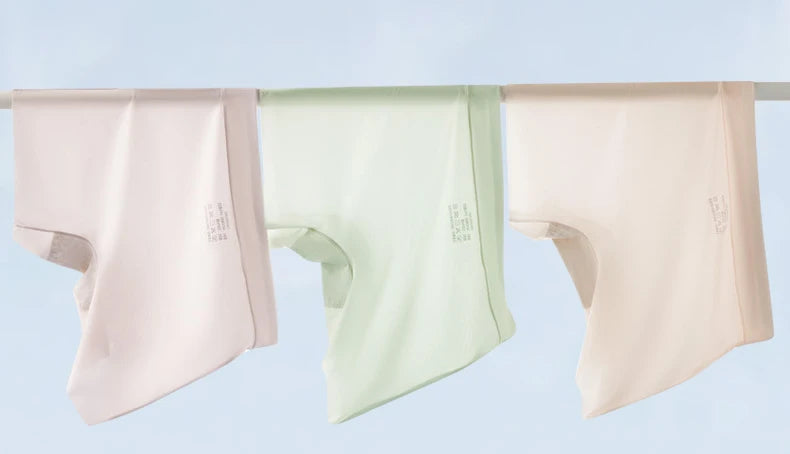Bravellea Ice Silk Boxer Briefs 3-Pack - Women's Seamless High Waist Safety Shorts.