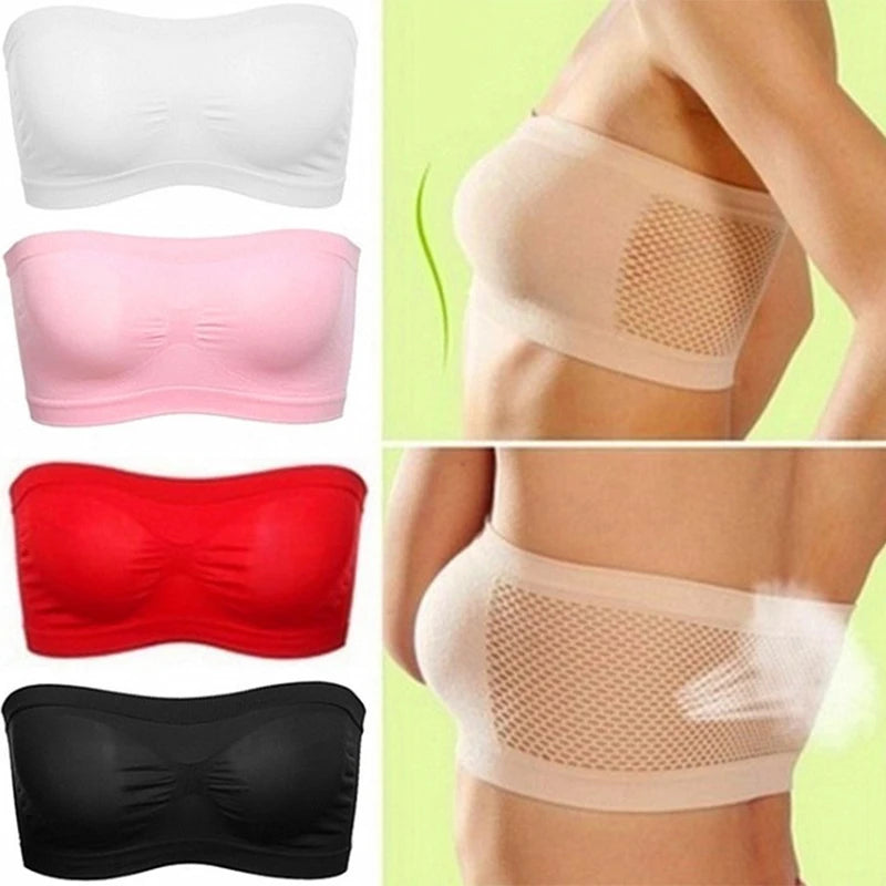 Bravellea Invisible Strapless Push-Up Bra - Seamless Solid Color Bralette