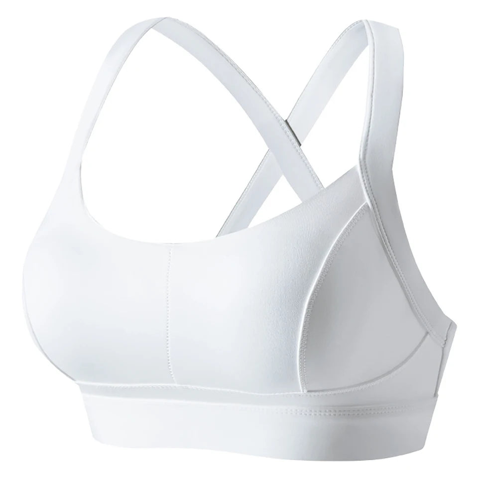 Bravellea High Impact Sports Bra - Criss Cross Back Shockproof Workout Top