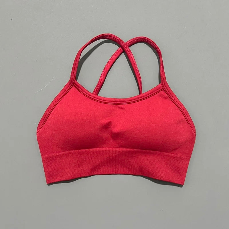 Bravellea Seamless Sports Bra - Push-Up Yoga Top with Removable Pads