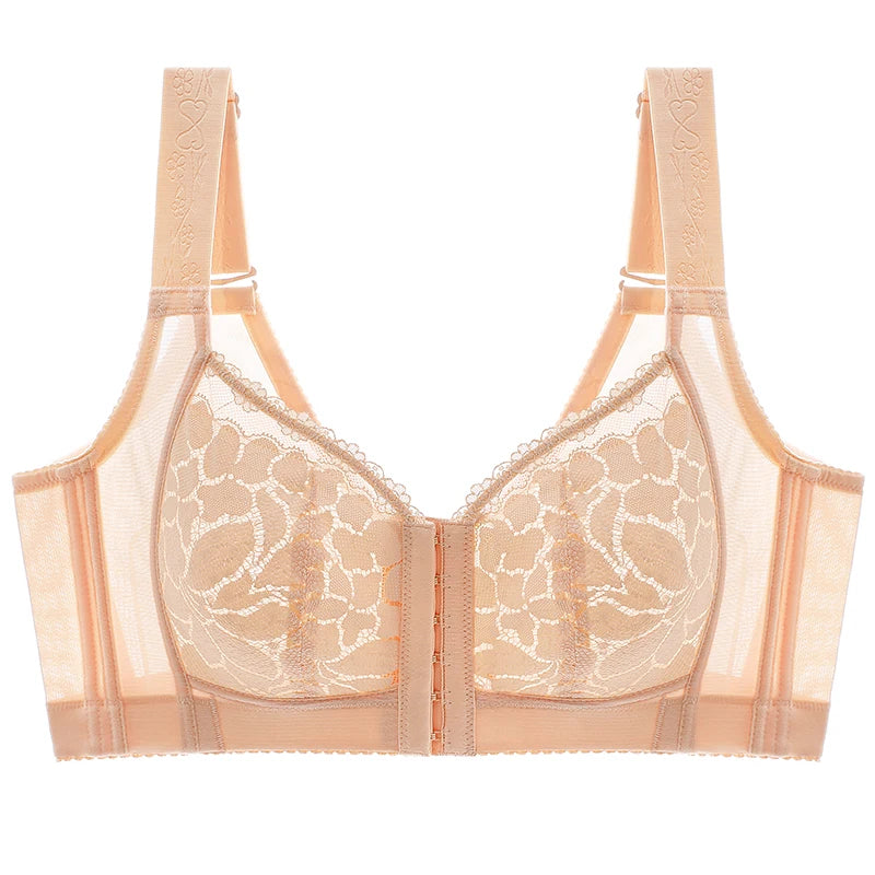 Bravellea Front Buckle Wireless Bra - Plus Size Adjustable Anti-Sagging Slimming