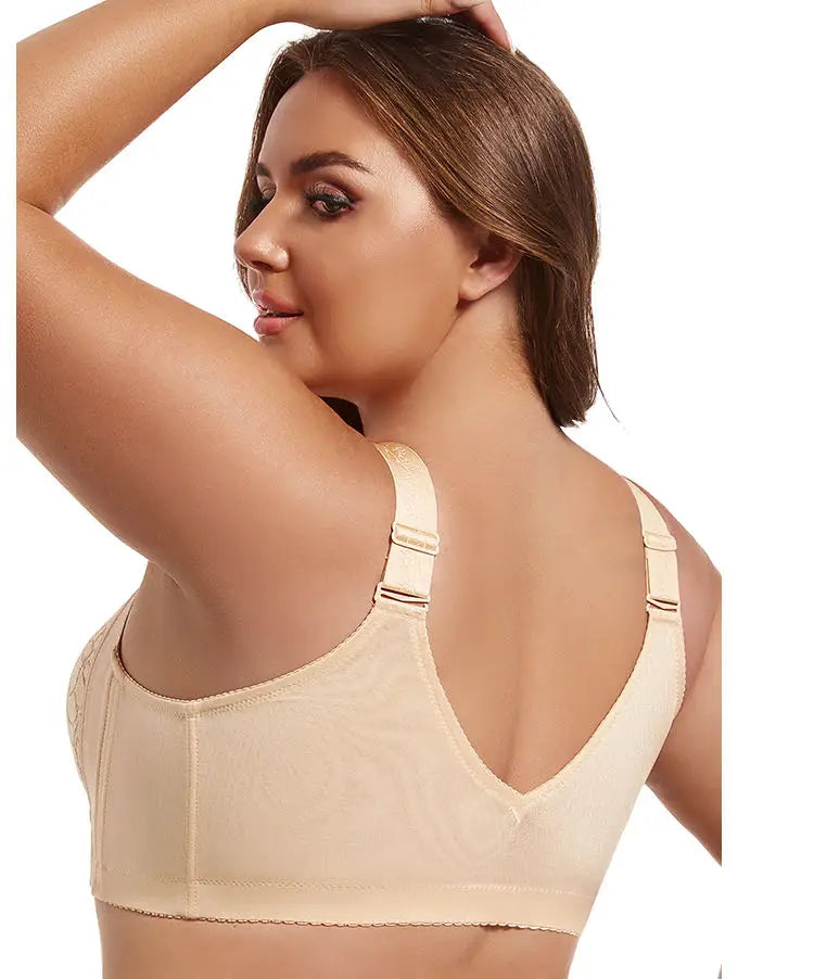 Bravellea Front Buckle Wireless Bra - Plus Size Adjustable Anti-Sagging Slimming