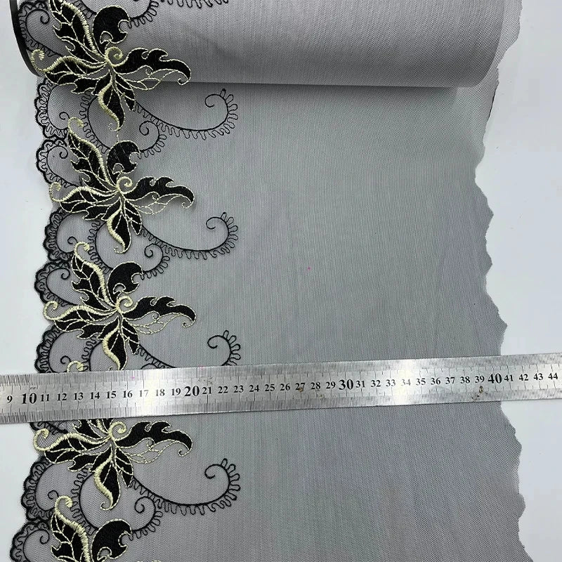 Bravellea Embroidered Tulle Trim 1 Yard - Soft Mesh Lace for Lingerie Crafts