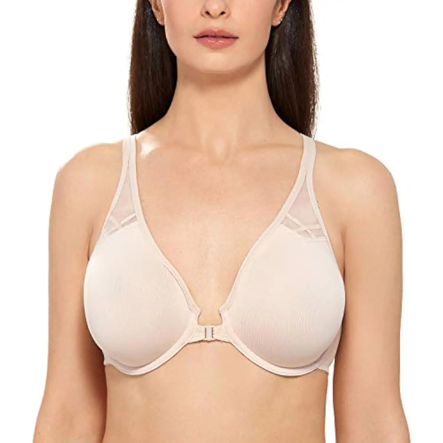 Bravellea Front Closure Racerback Bra - Plus Size Full Coverage Underwire