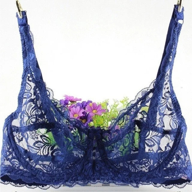 Bravellea Sexy Lace Flower Bra - Transparent Push-Up Bralette 2 Styles