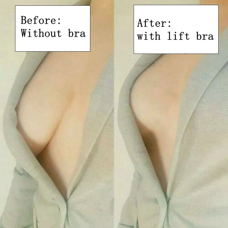 Bravellea Sticky Adhesive Bra - Invisible Backless Push-Up with Transparent Straps