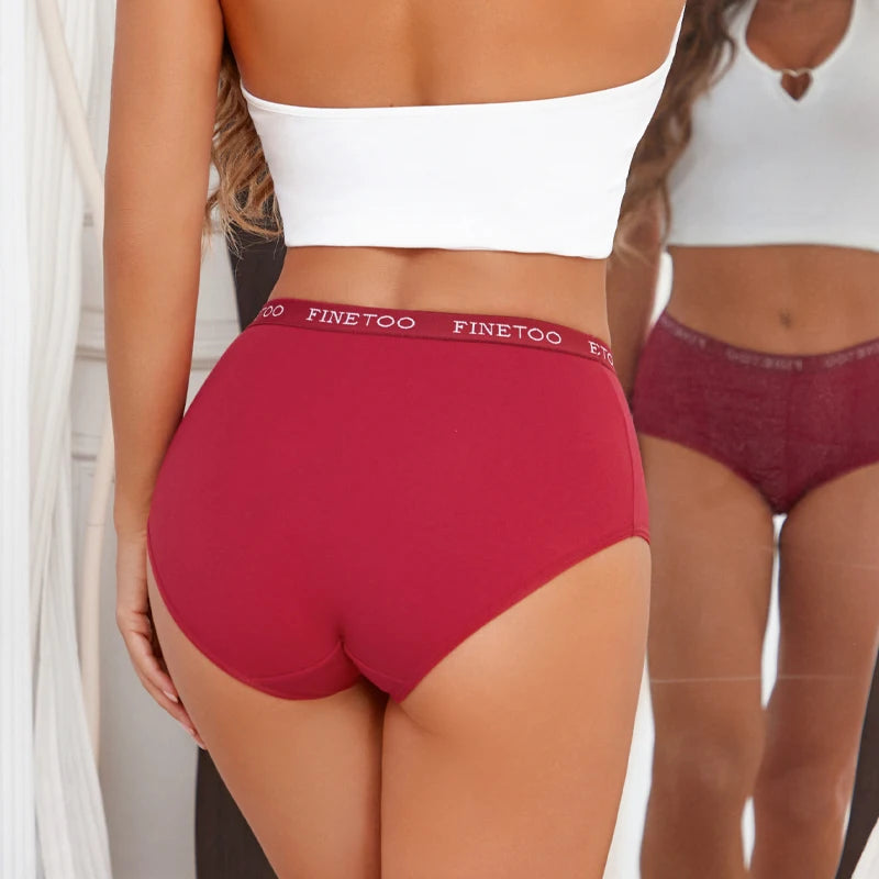 Bravellea Cotton Panties 6-Pack - Seamless High Waist Breathable Briefs Plus Size.
