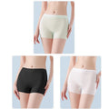 Bravellea Ice Silk Boxer Briefs 3-Pack - Women's Seamless High Waist Safety Shorts