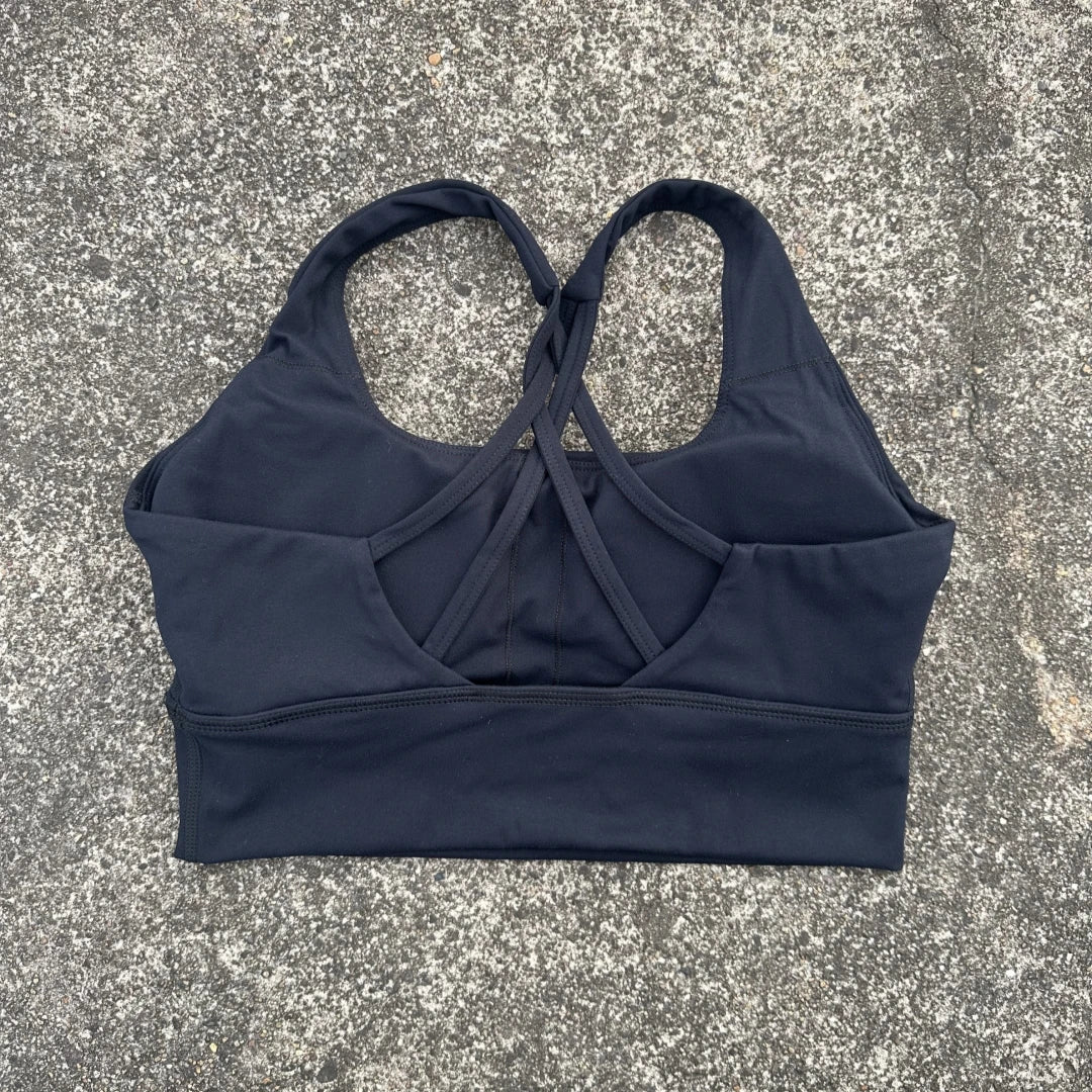 Bravellea Gym Yoga Sports Bra - Cross Back High Strength Padded Workout Top.