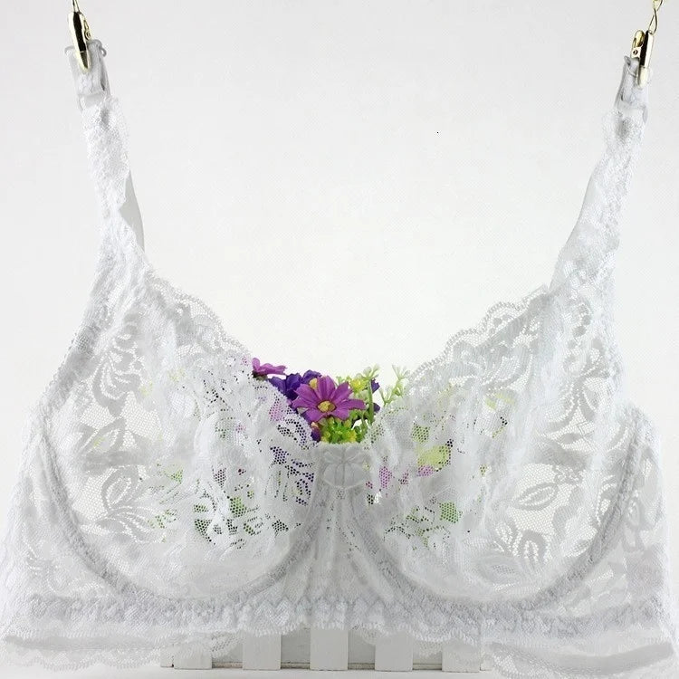 Bravellea Sexy Lace Flower Bra - Transparent Push-Up Bralette 2 Styles