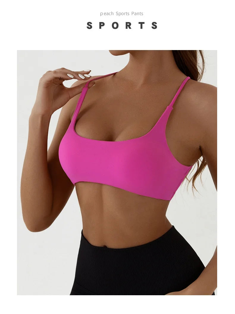 Bravellea Solid Color Yoga Bra - High Strength Tight Fit Training Top