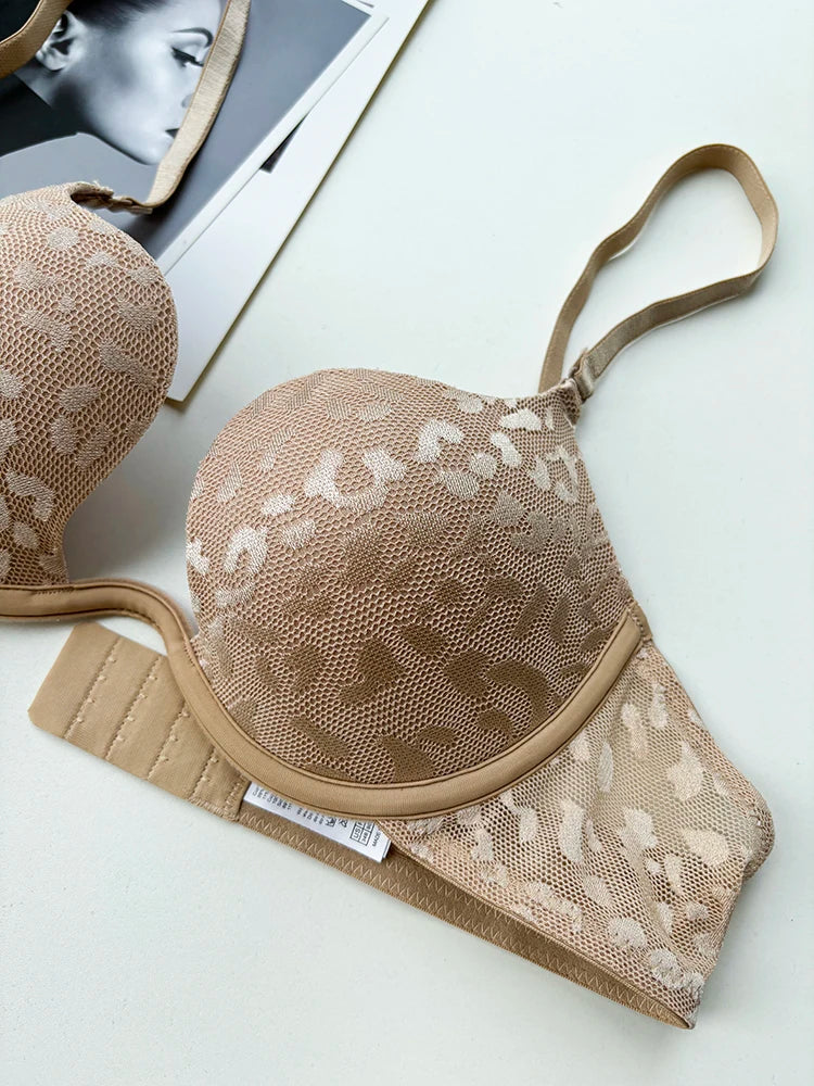 Bravellea Large Size Underwire Bra 95CD - Thin Cup Push-Up Deep U Invisible