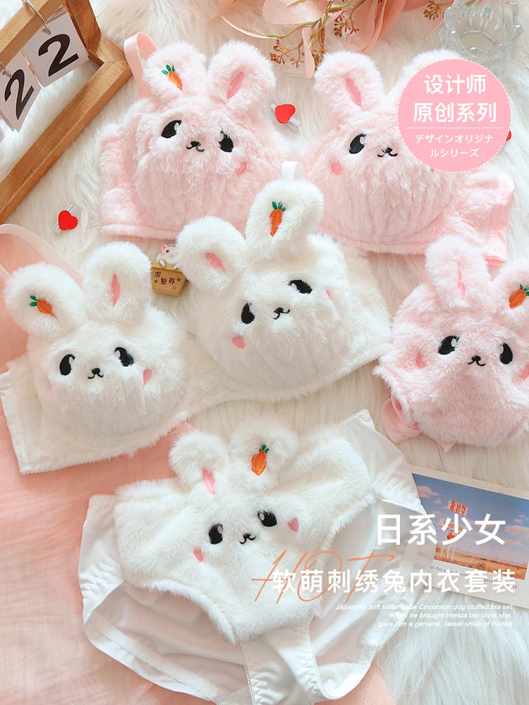 Bravellea Plush Japanese Bra - Sweet Cute Warm Wireless Wrap Bra