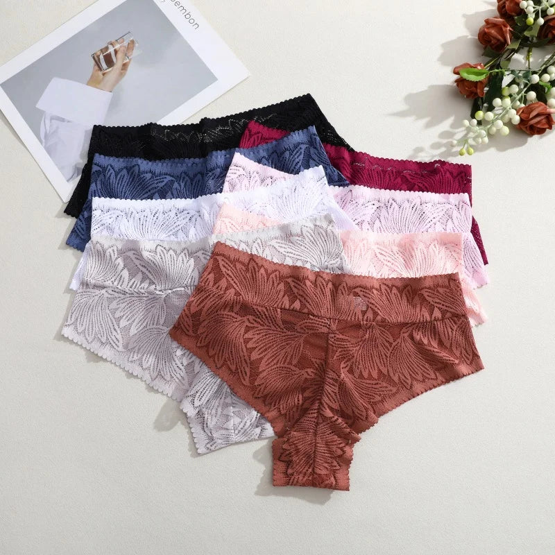 Bravellea Sexy Lace Panties 6-Pack - High Waist Breathable G-String