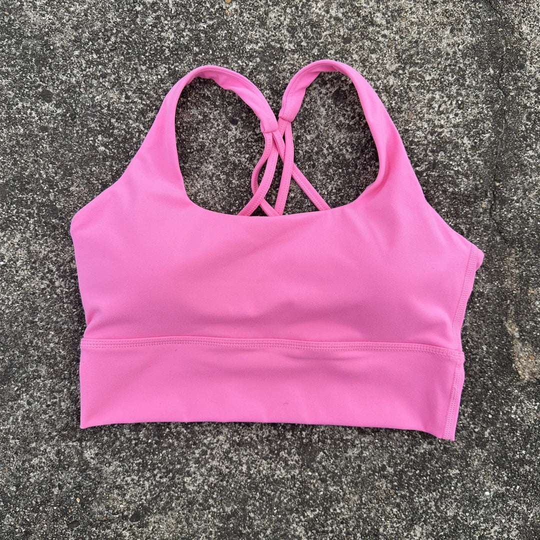 Bravellea Gym Yoga Sports Bra - Cross Back High Strength Padded Workout Top.