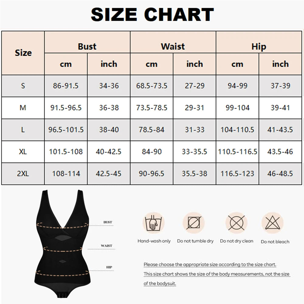 Bravellea Bodysuit Shapewear - V-Neck Cross Design Tummy Control Butt Lifter