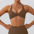 Bravellea Crease Sports Bra - Sexy Back Cross Breathable Running Top